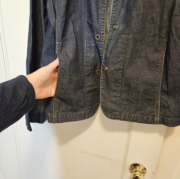 Eileen Fisher dark wash denim jacket - Picture 7 of 8